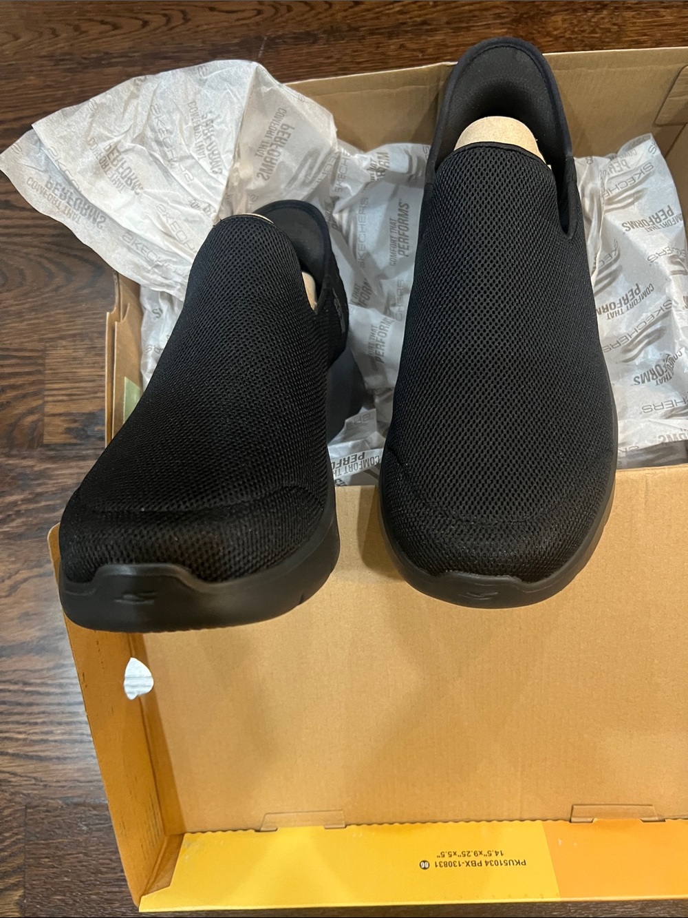 Skechers Men's Black Slip-On Mesh Loafers